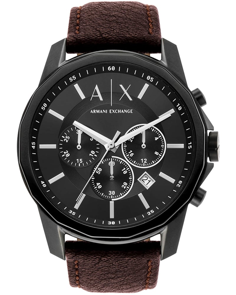 Armani exchange men round black watch