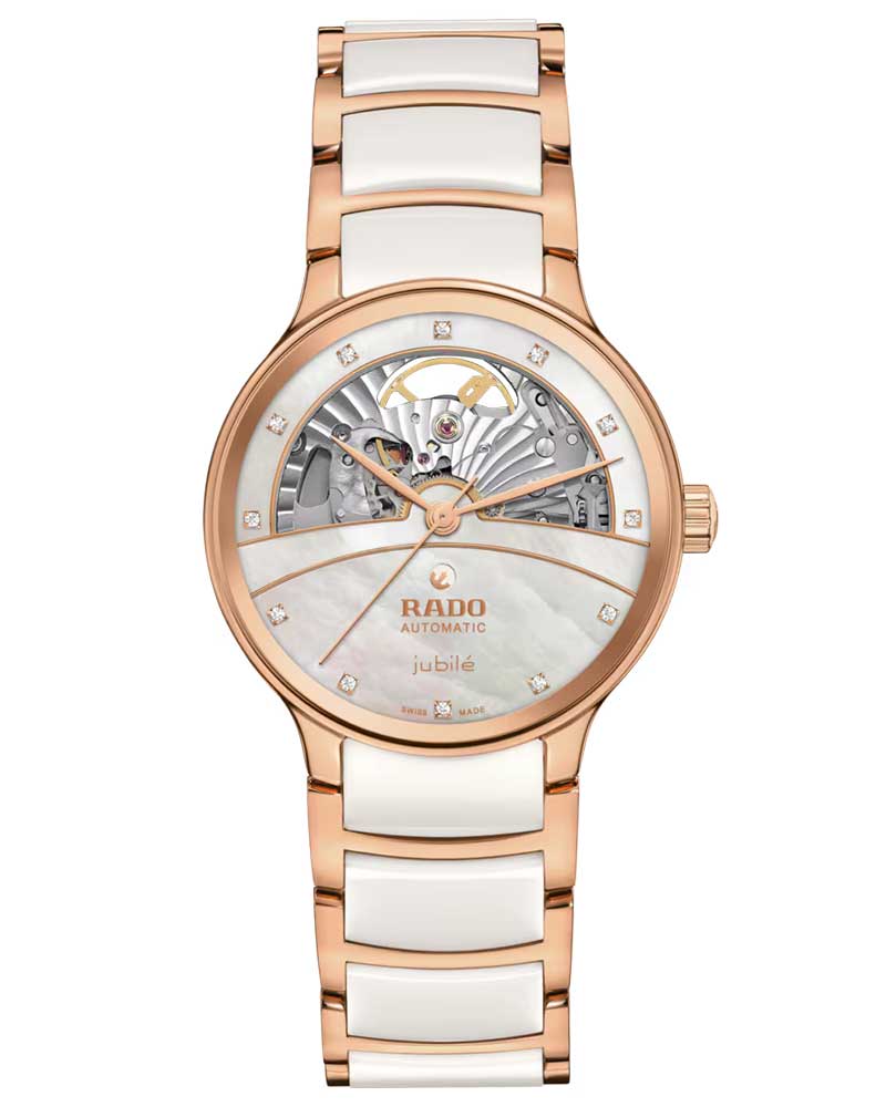 Rado Centrix Round White Rose Gold Women's Watch