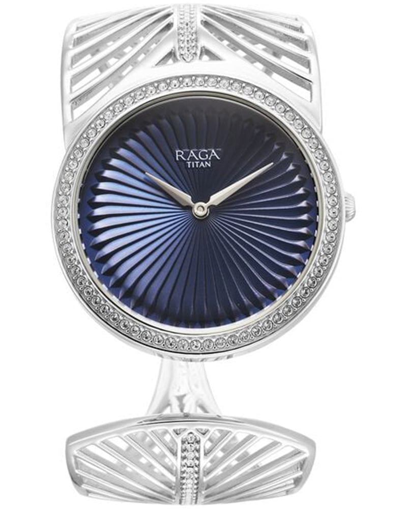 Raga Silver Oval Blue Women's Watch 
