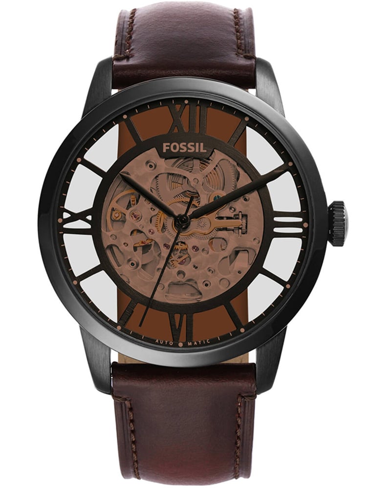 Skeleton Round Brown Watches