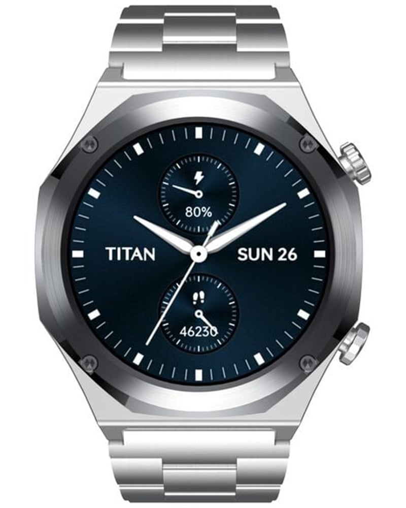 Titan Smart Maestro Round Silver AMOLED Display Men's Watch 