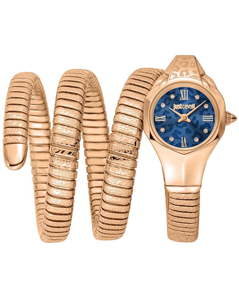Just Cavalli Snake Round Blue Women's Watch