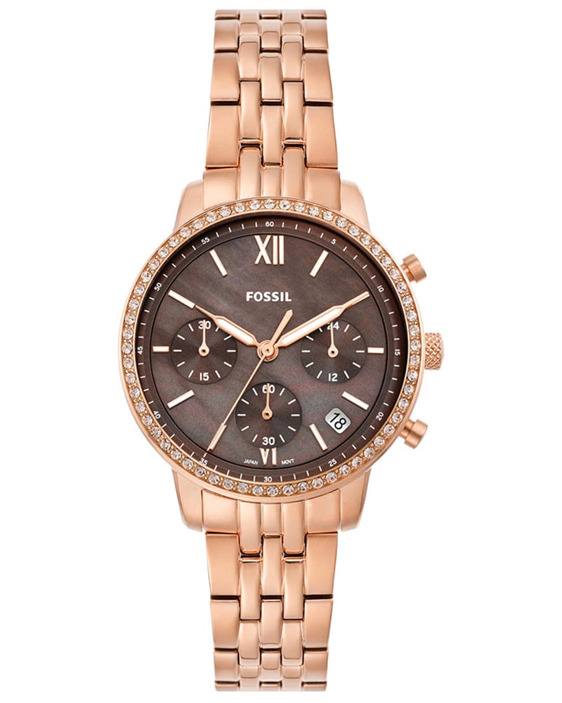 Fossil neutra round rose gold women&rsquo;s watches