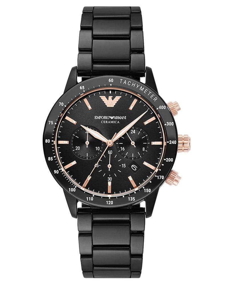 Emporio Armani Men Mario Round Black Watches