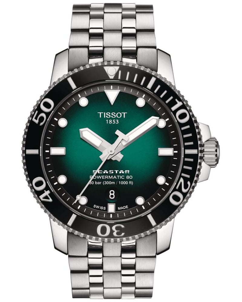 Tissot SEASTAR 1000 Round Green Men&rsquo;s Watch 