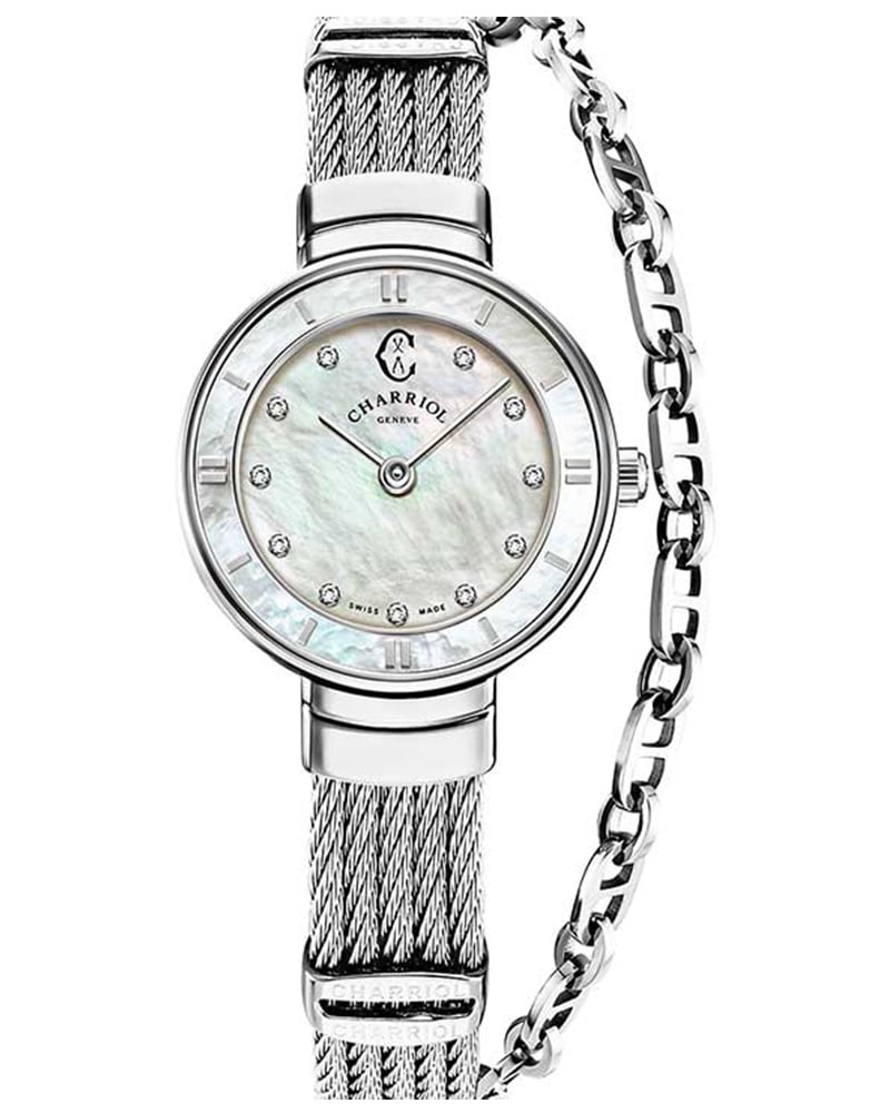 Charriol St Tropez Round Mother-of-Pearl Women's Watch