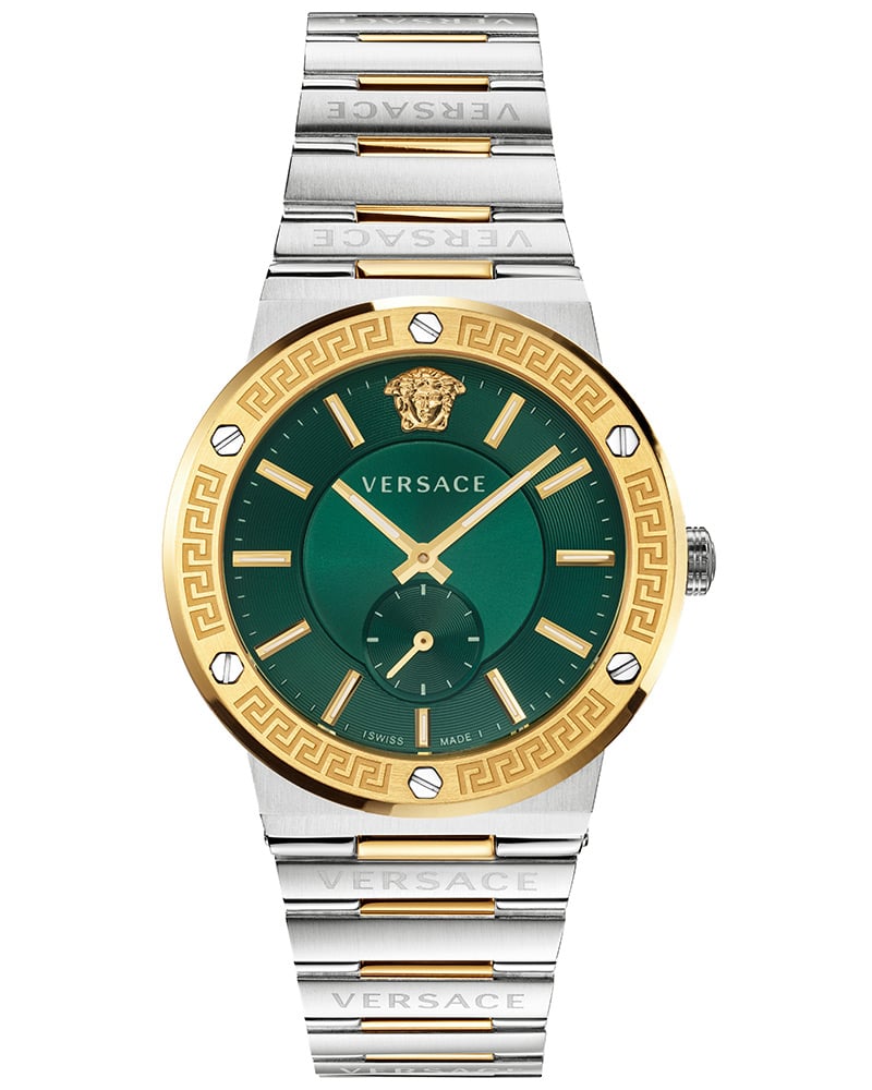 Versace Men Greca Logo VI Round Green Watch