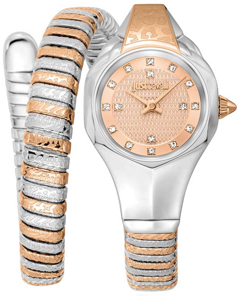Just Cavalli Snake Round Rose Gold Women's Watch
