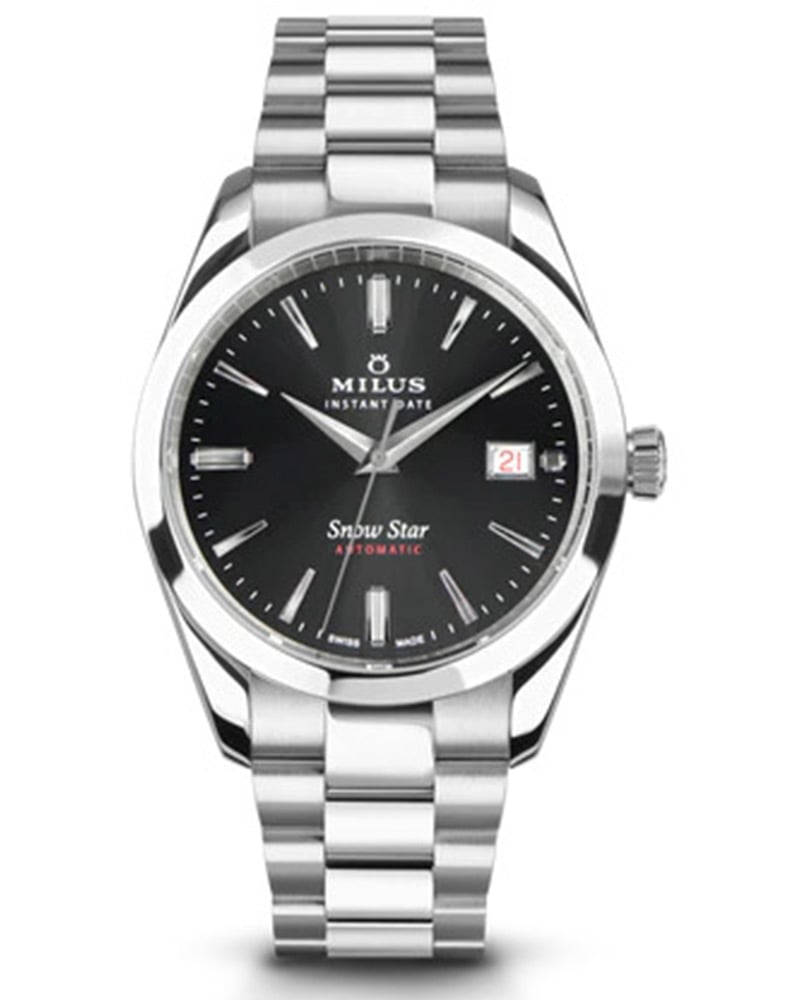 Milus Men SNOW STAR Black Analogue Watch