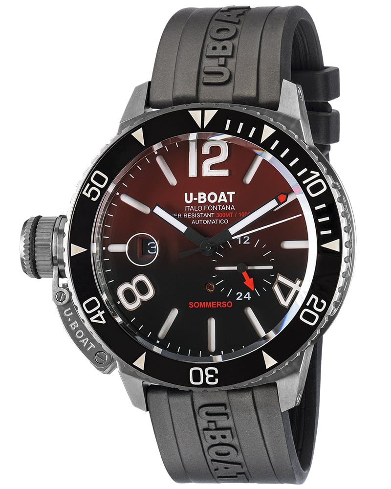 U Boat Sommerso Round Black Red Men's Watch 