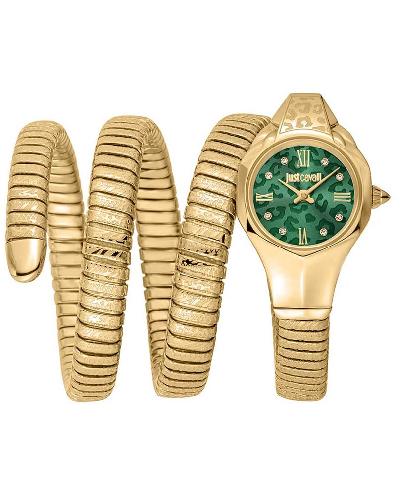 Just Cavalli Women Snake Green Watch