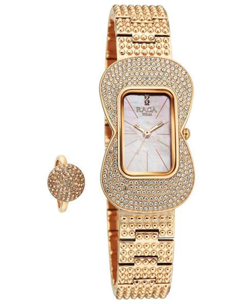 Titan Women Raga Moments of Joy Square Mother of Pearl Watch