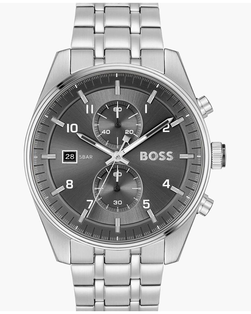 Boss Men Skytraveller Round Grey Watch