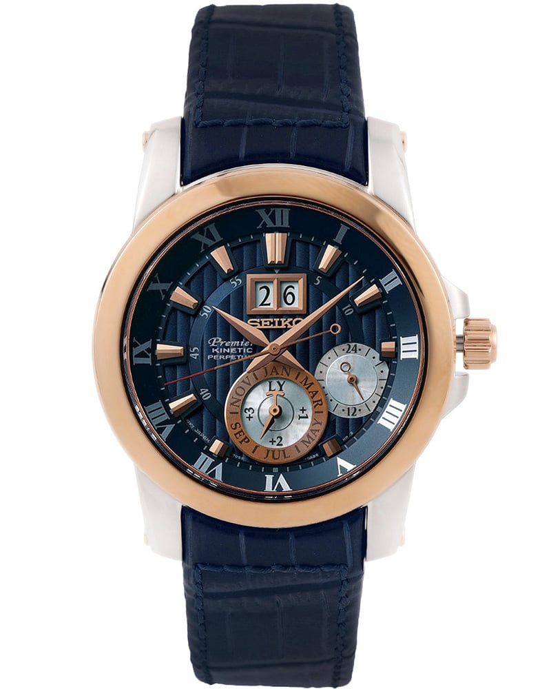 Seiko Men Premier Round Blue Watches