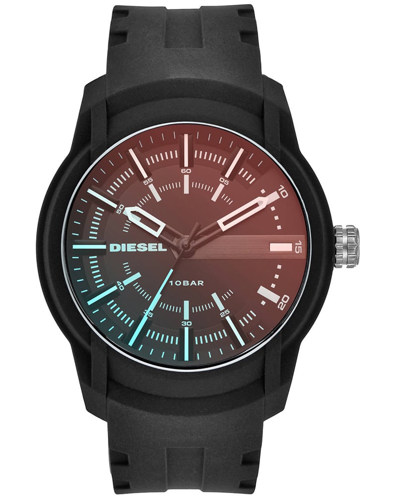 Diesel Men Armbar Silicone Round Black Watch