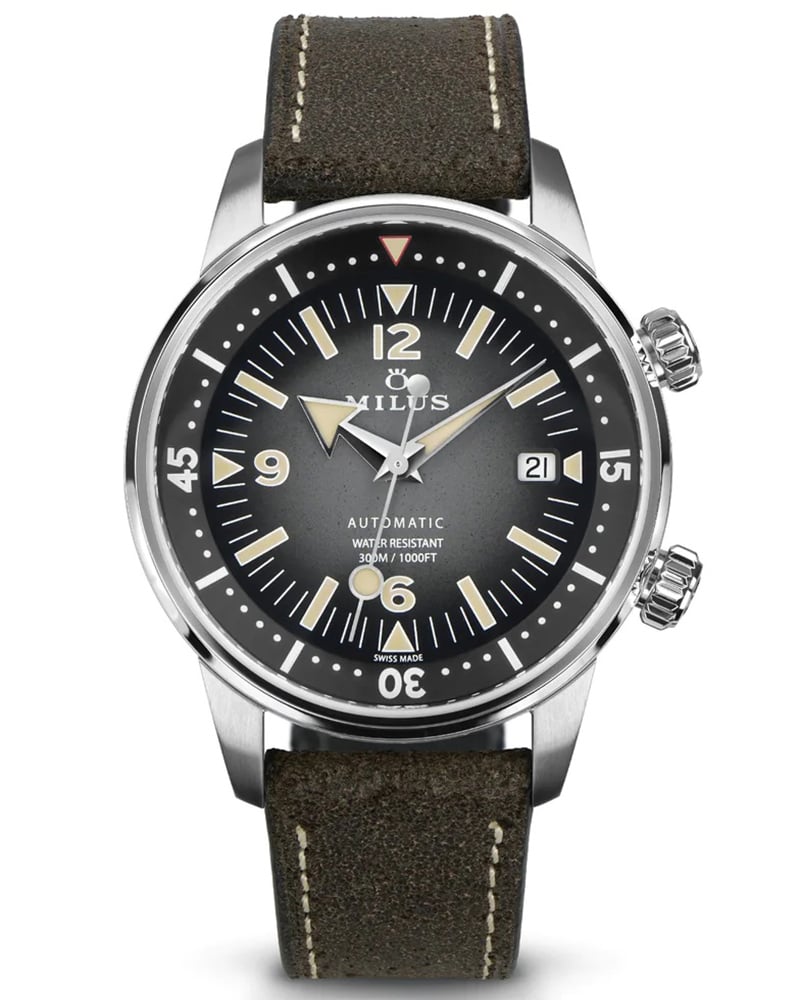 Milus Archimedes Round Black Watch For Men