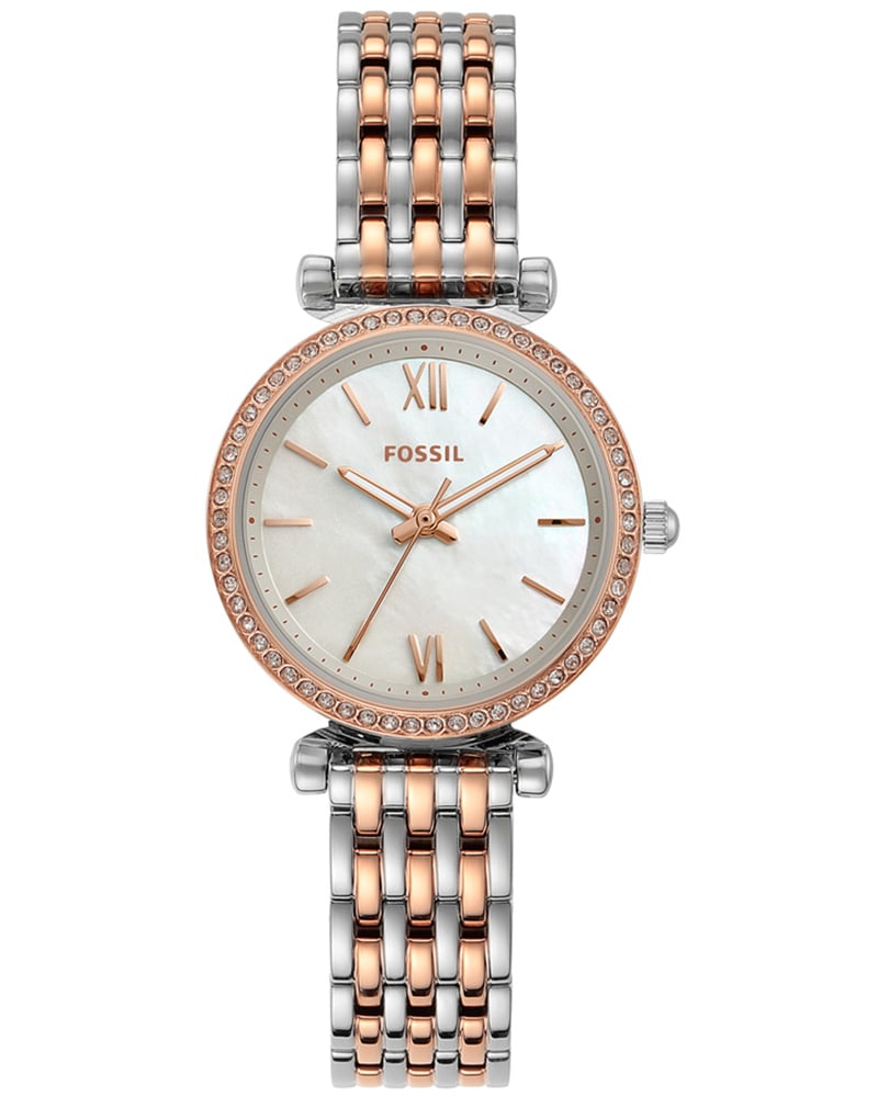 Fossil Women Carlie Mini Round Silver Watches