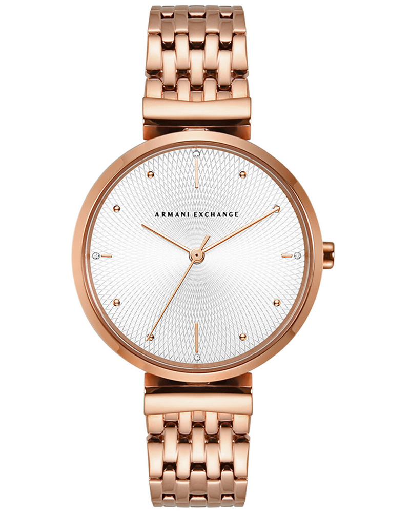 Armani exchange women zoe round silver watch