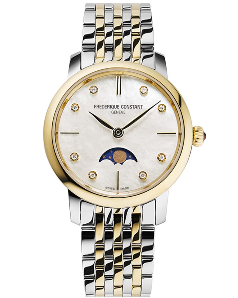 2. Frederique Constant Women Slimline Ladies Moonphase Watches