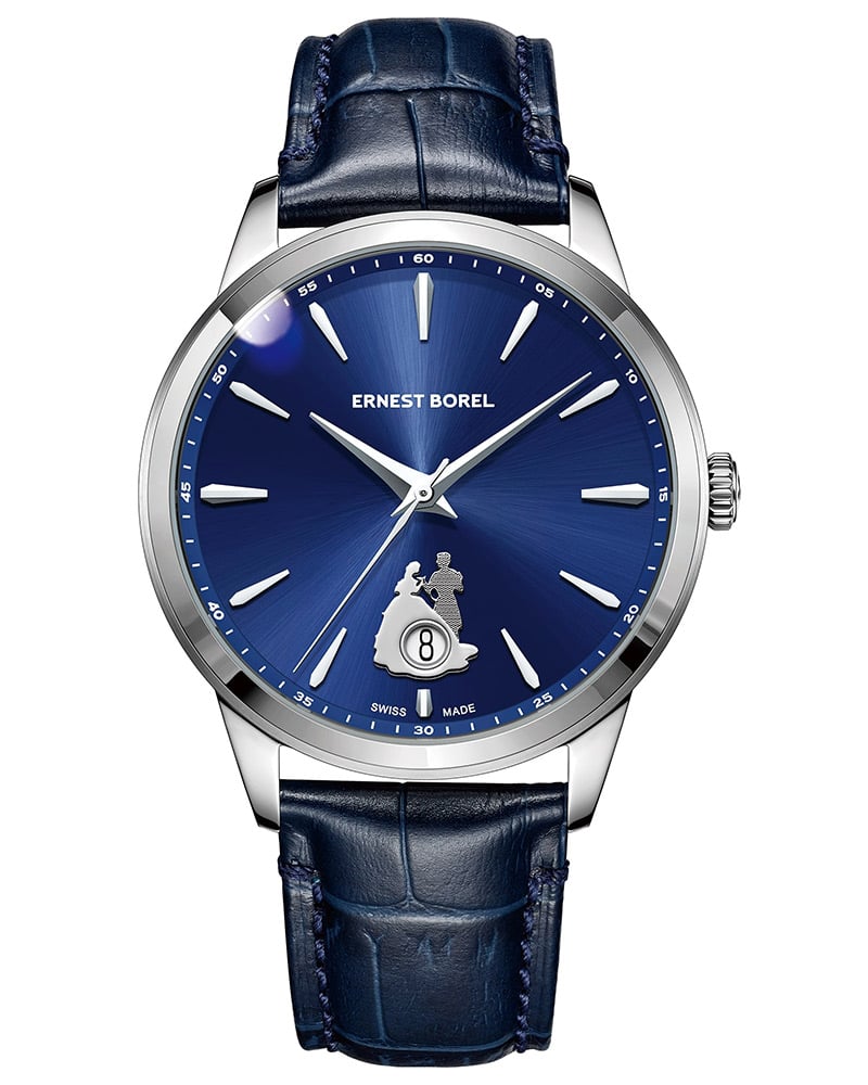 Ernest Borel Heartful Round Blue Watch