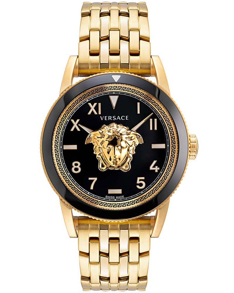 Versace Men Round Black Watches Watches
