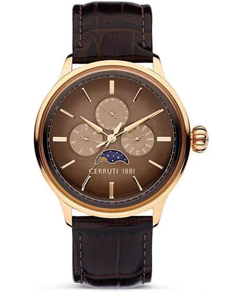 Cerruti Dervio Round Black Watch for Men