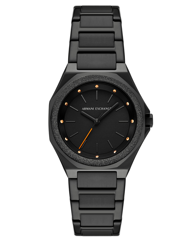 Emporio Armani Round Black Watches