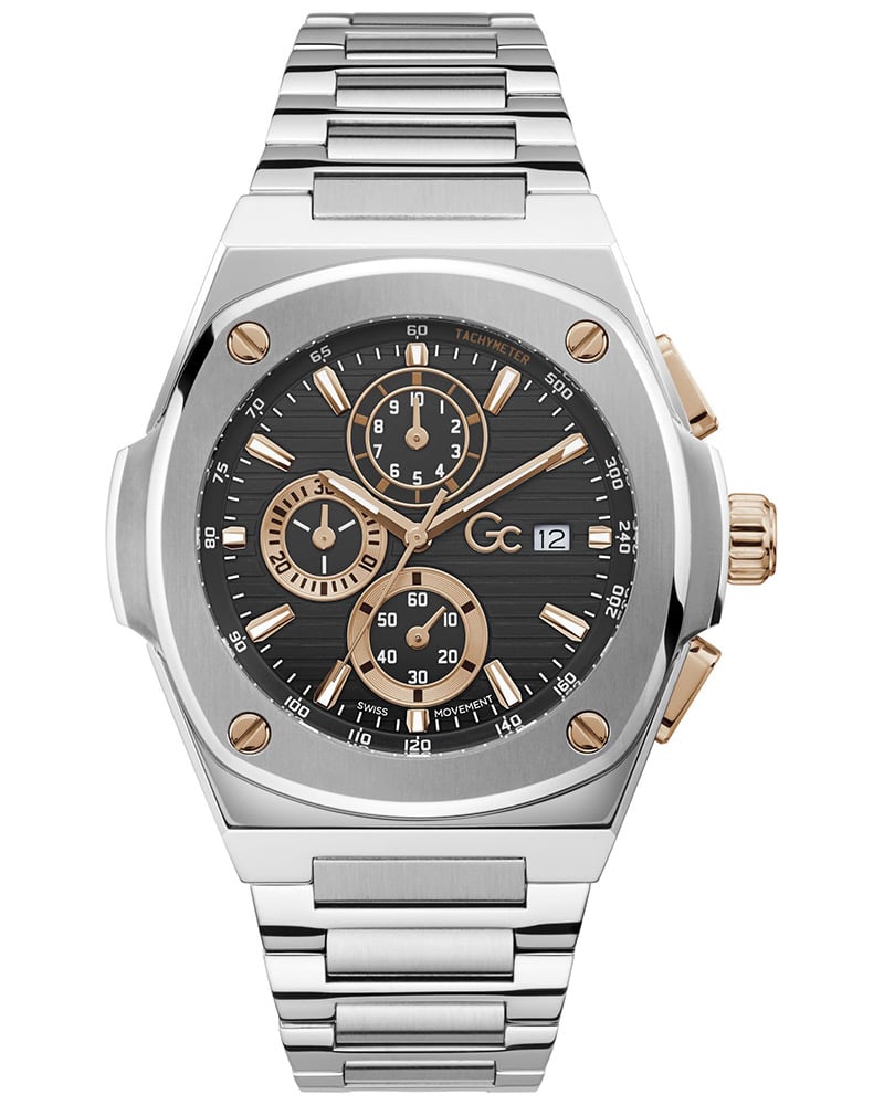 GC Coussin Shape Round Black Men's Watch