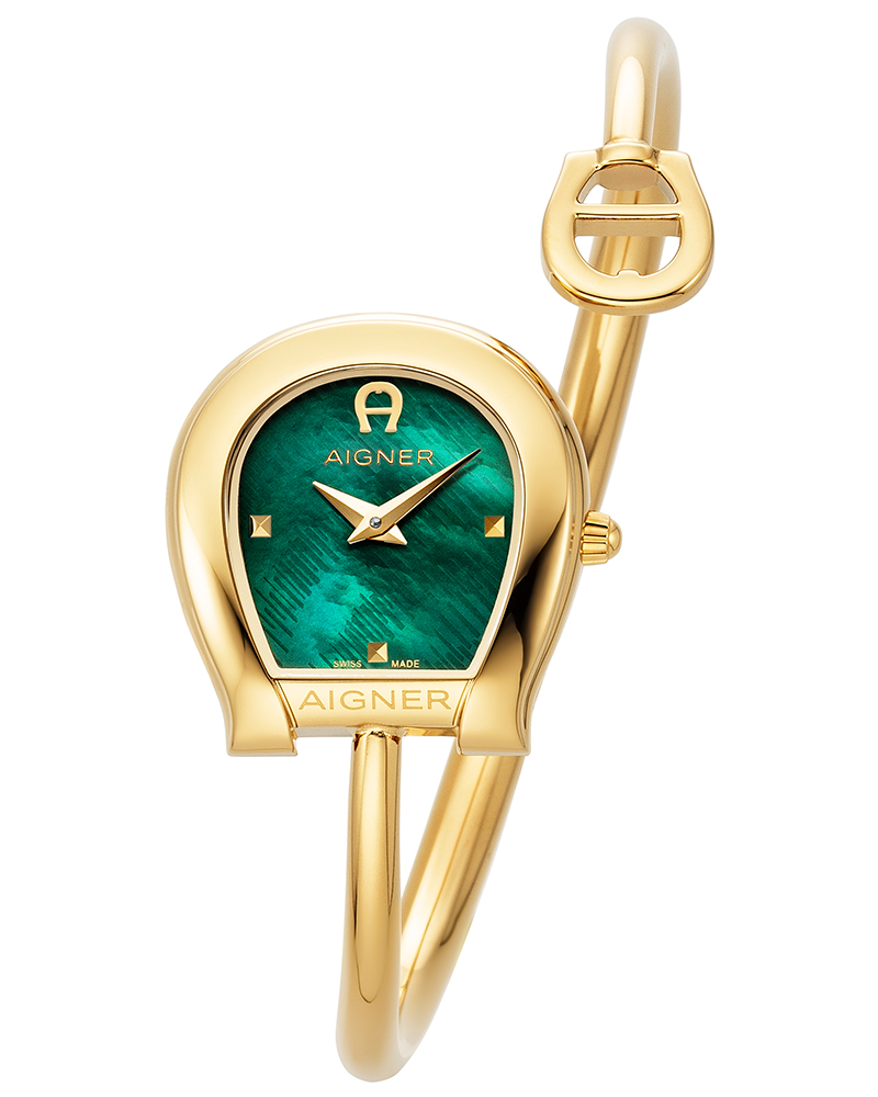 Aigner Flora Round Green Mother Of Pearl Women's Watch