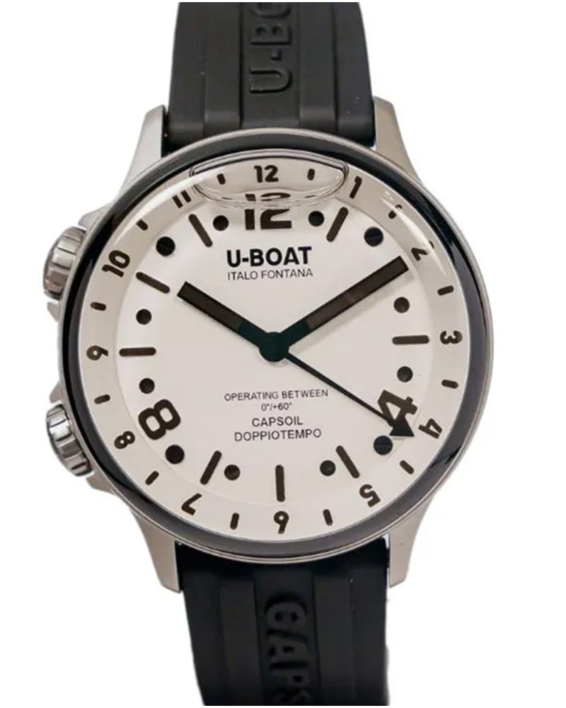 U Boat Men Capsoil Doppiotempo White Analogue Watch 