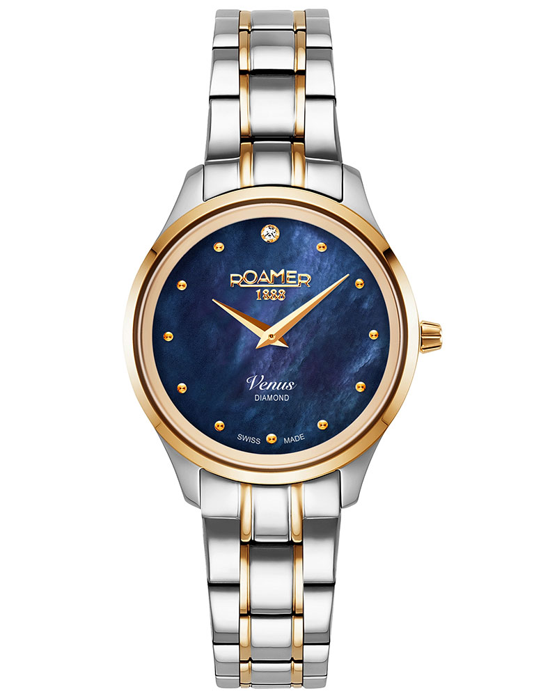 Roamer Venus Diamond Round Blue Mother-of-Pearl Women's Watch