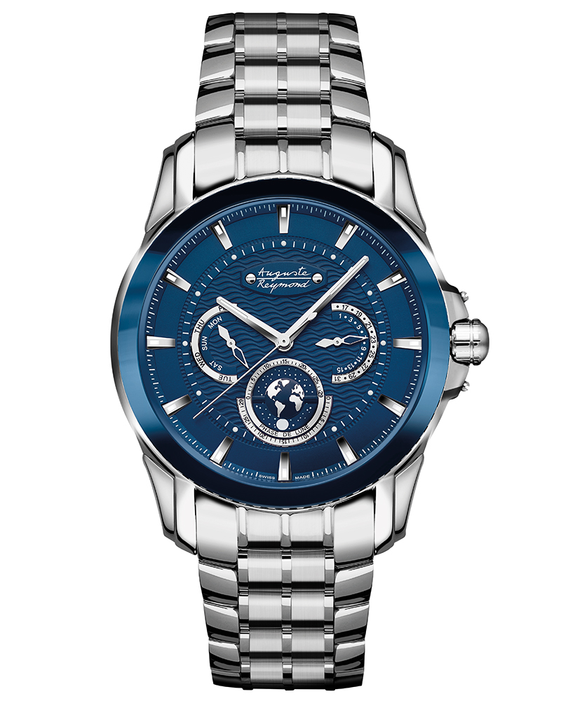 Auguste Reymond Magellan Day & Date Orbital Moon Round Blue Men's Watch 