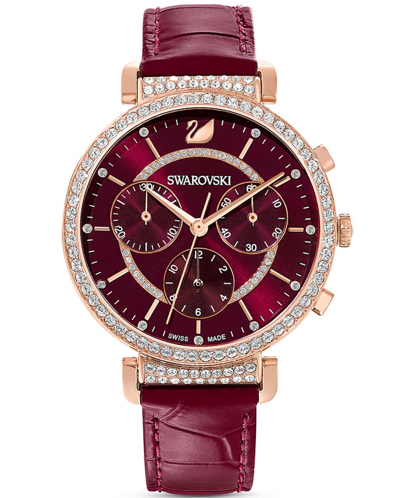 Swarovski Women Passage Chrono Round Red Watches