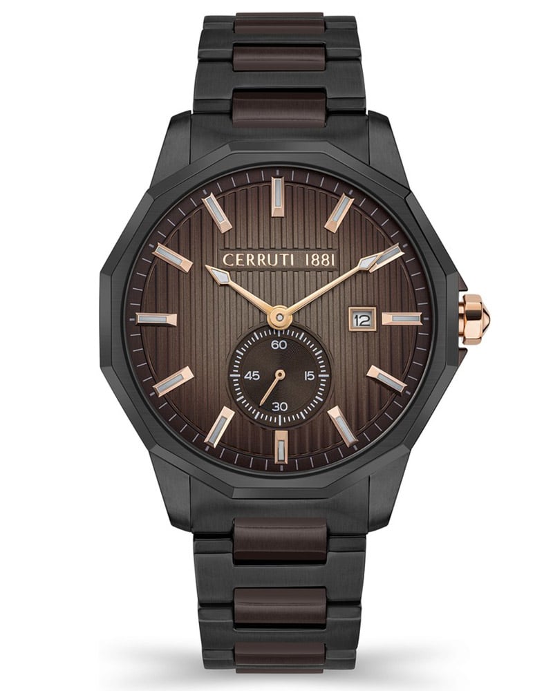 Cerruti Pesaro Round Black Watch for Men