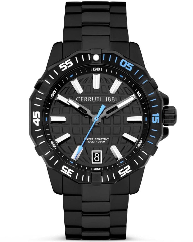 Cerruti Vallelaghi Round Black Watch for Men