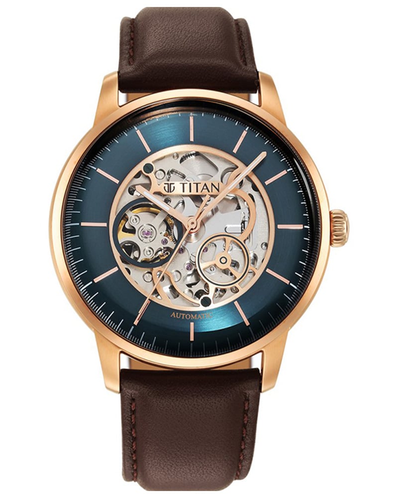 Titan Mechanical Round Blue Dial Men&rsquo;s Watch