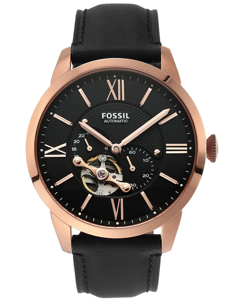Fossil Townsman Auto Round Black Men's Watch