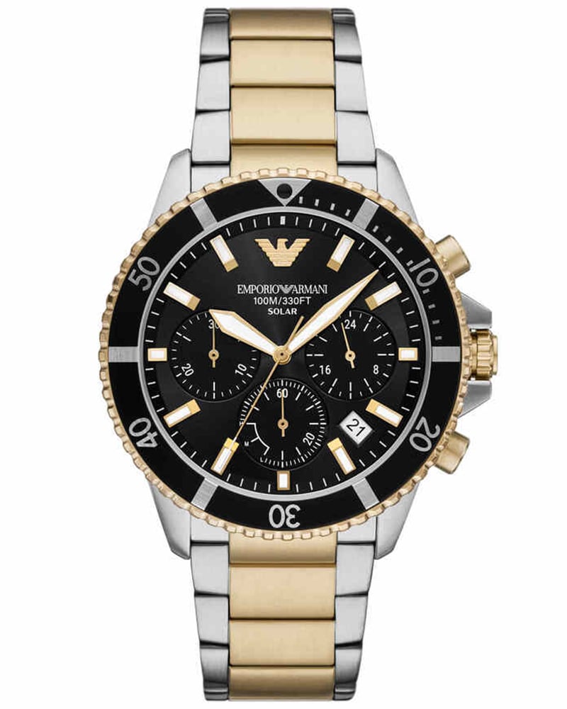 Emporio Armani Men WORLD EXPLORER Black Chronograph Watch