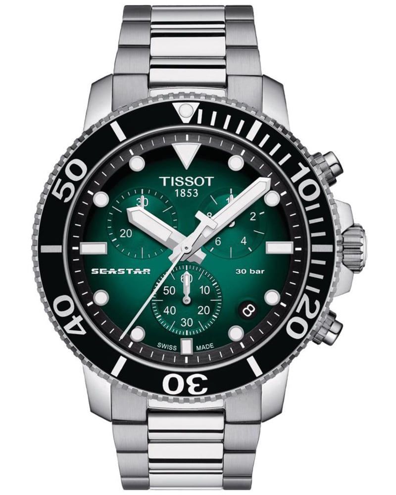 Tissot Seastar 1000 Quartz Chronograph Round Green Men's Watch