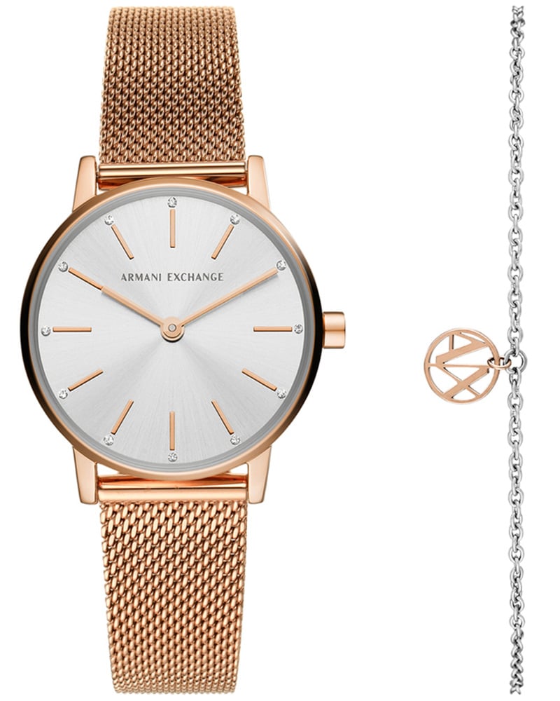 Armani exchange women lola round silver watch