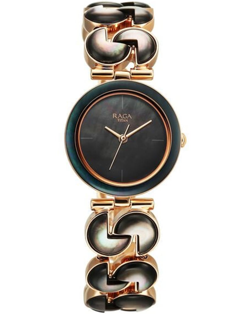 Raga Black Pearl Round Mop Women's Watch